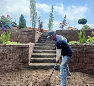 Working building a retaining wall
