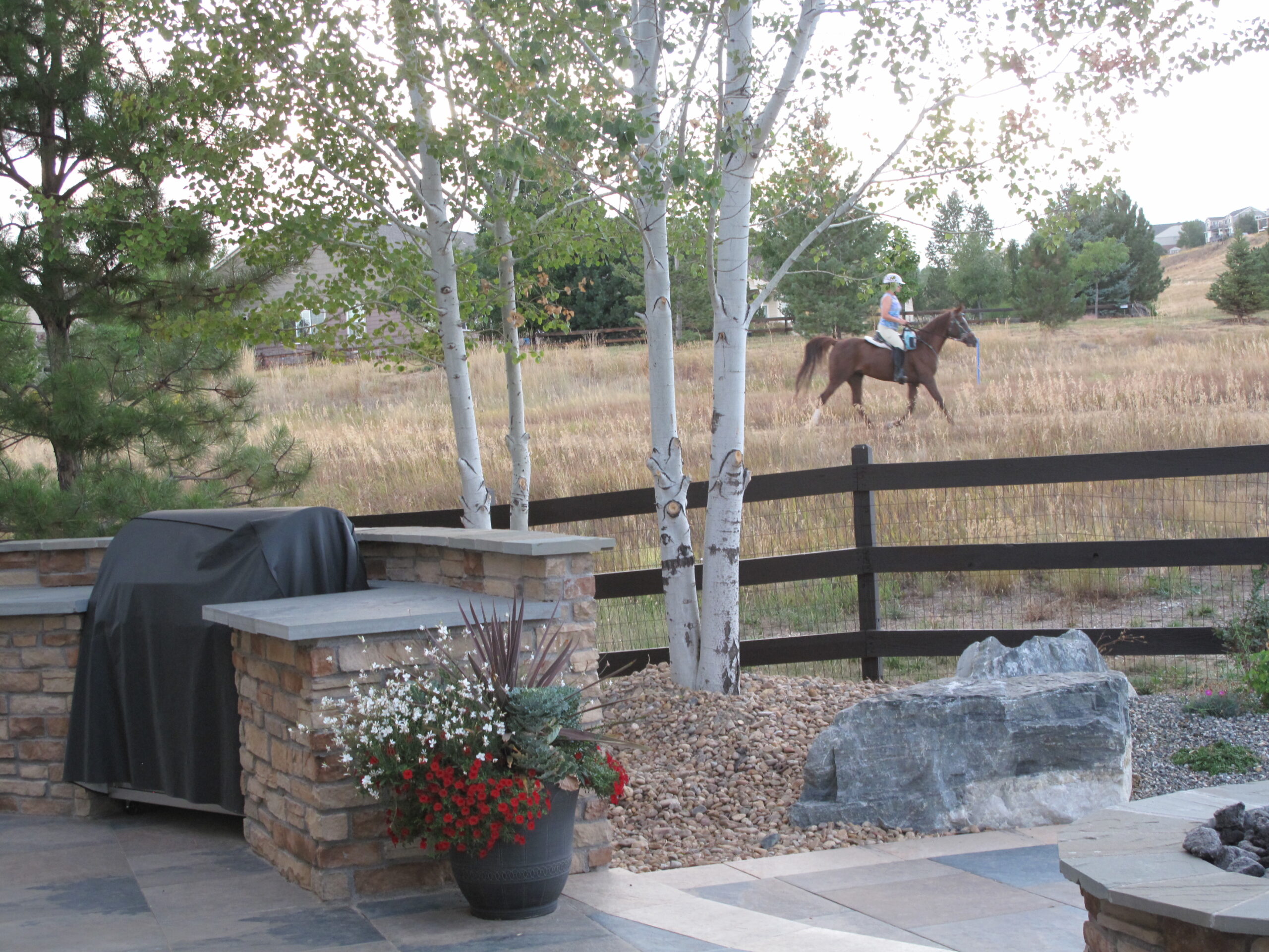 Outdoor kitchen and stone counter top