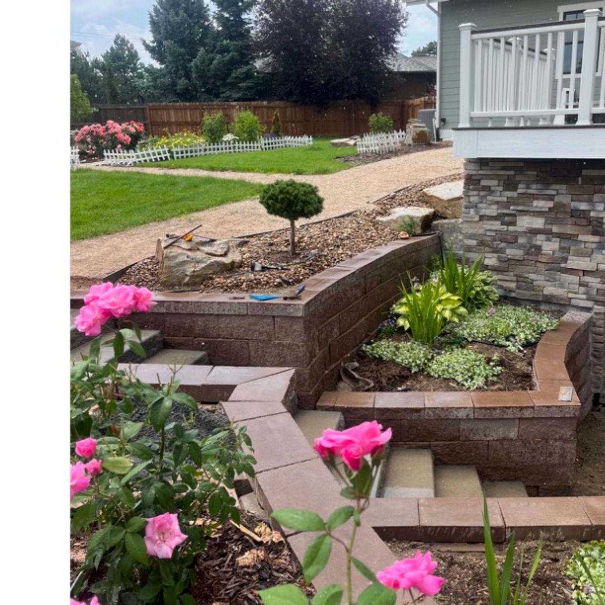 Arvada backyard concrete steps after