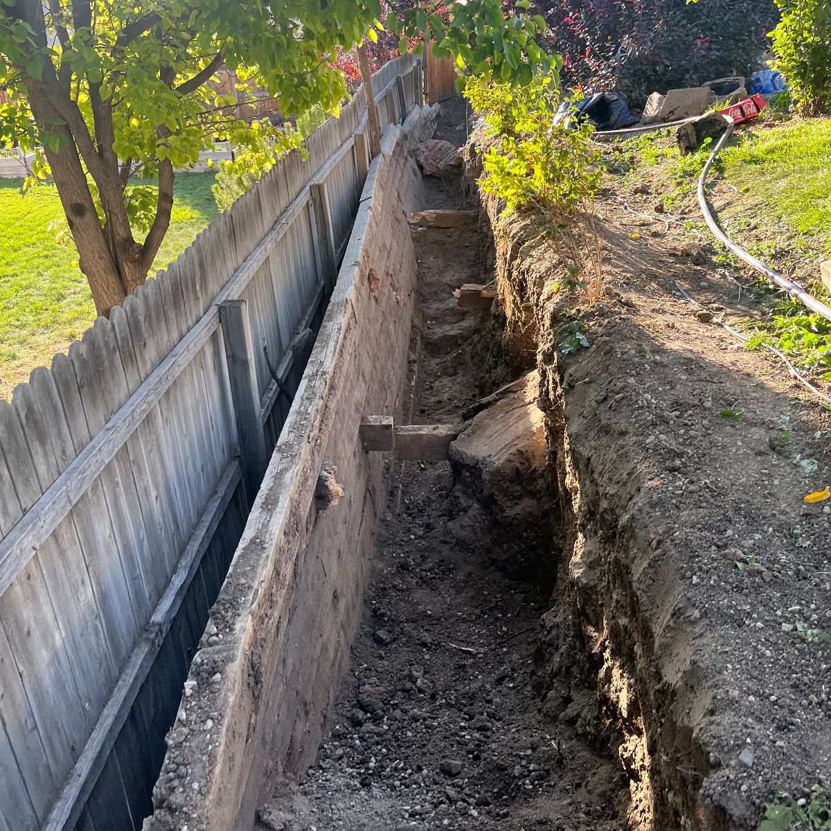 Arvada block retaining wall before