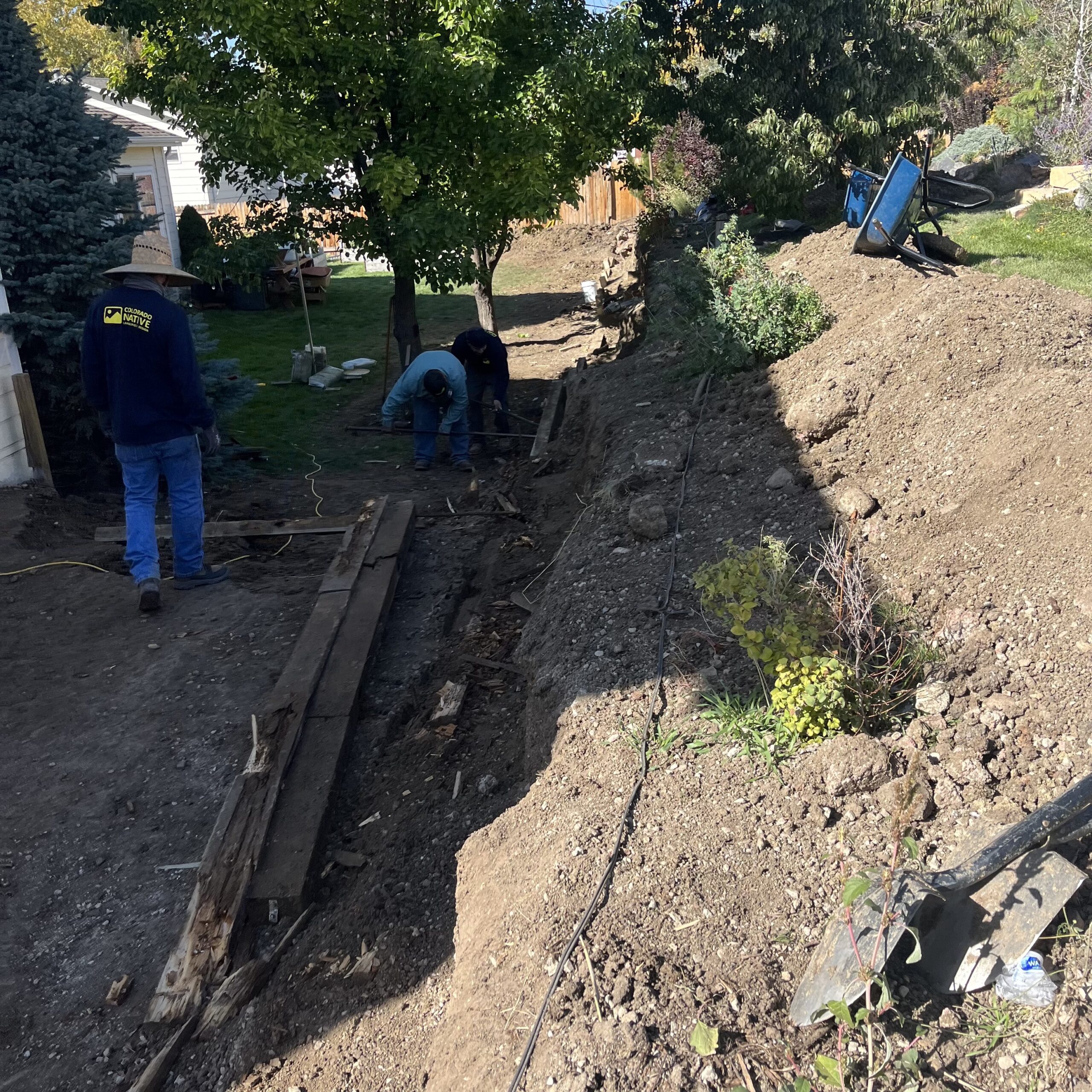 Arvada block retaining wall installation
