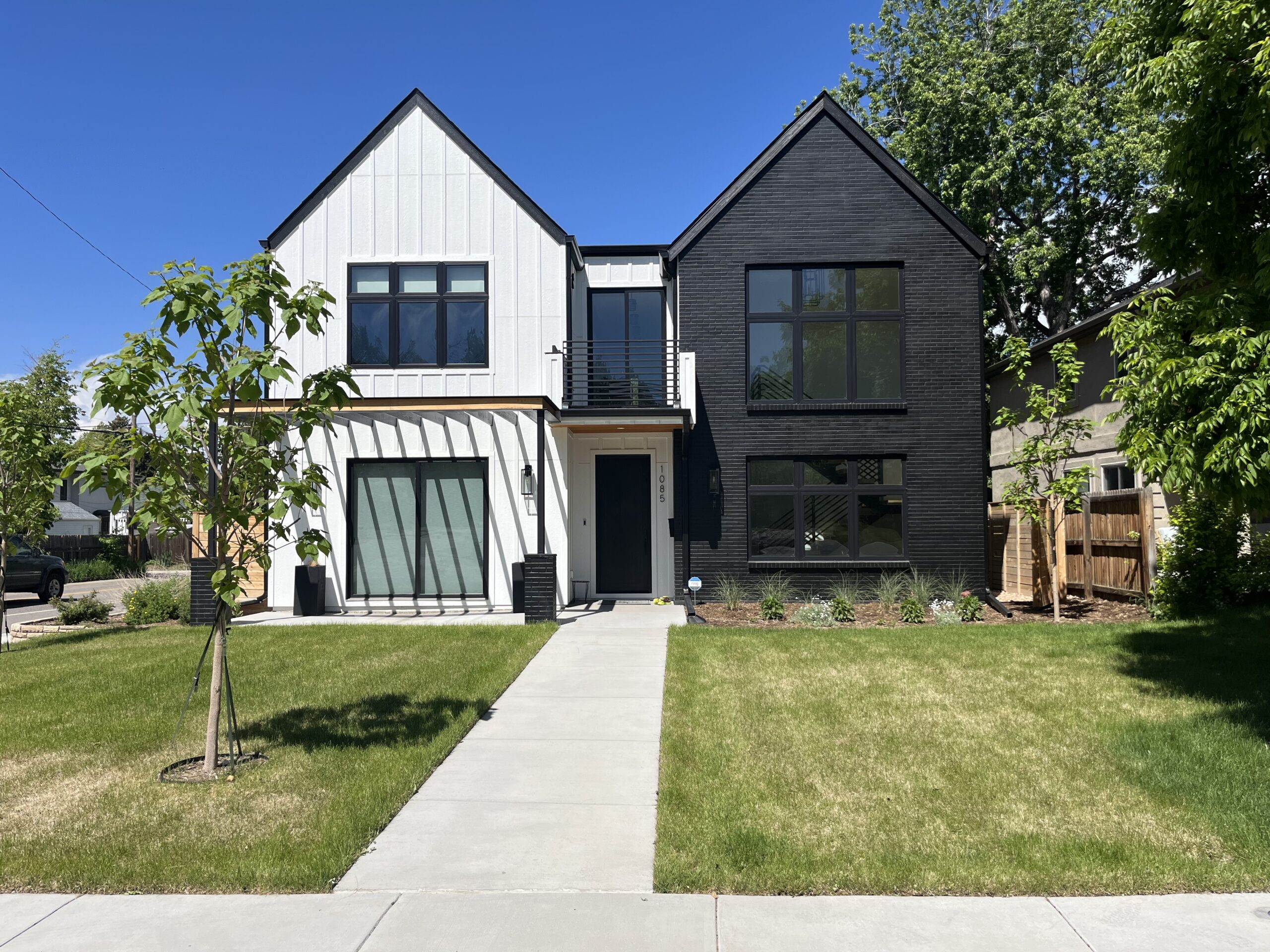 Denver front yard before steel brick fence