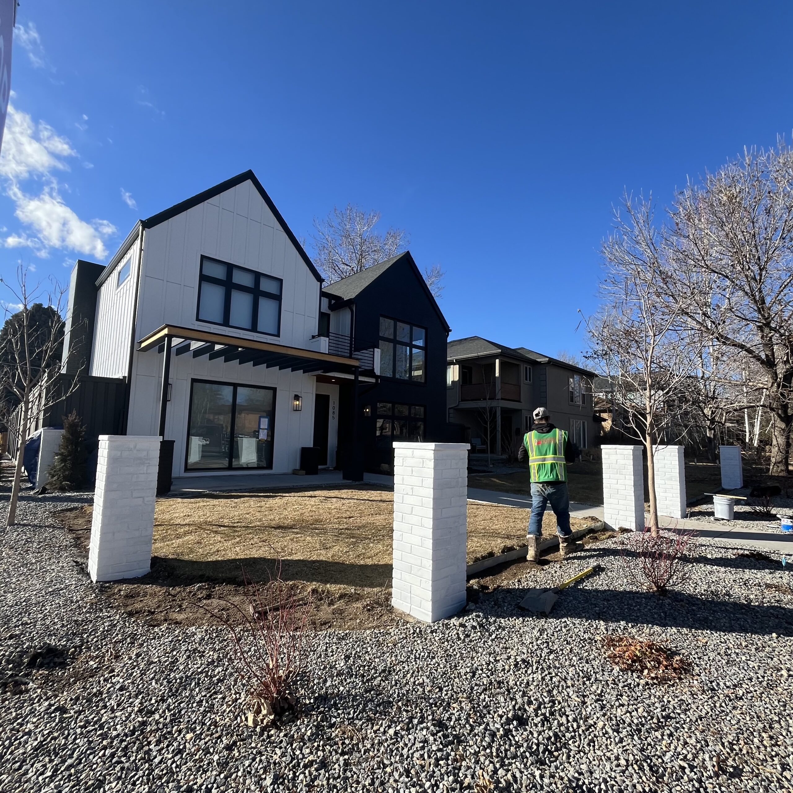 Denver steel brick fence installation