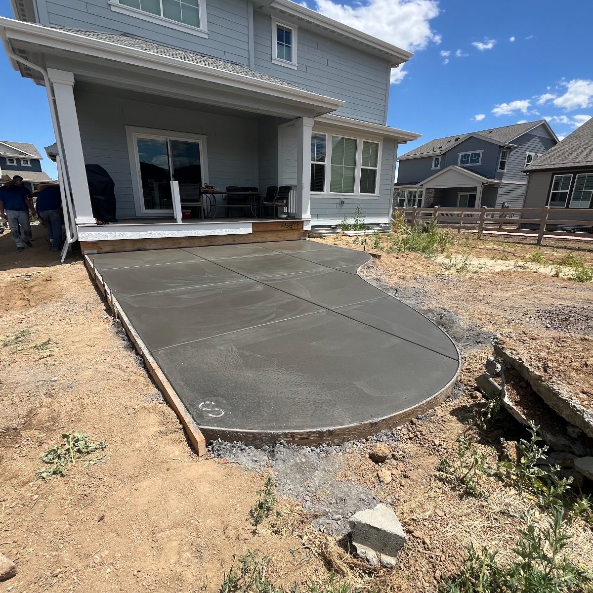 Concrete patio after