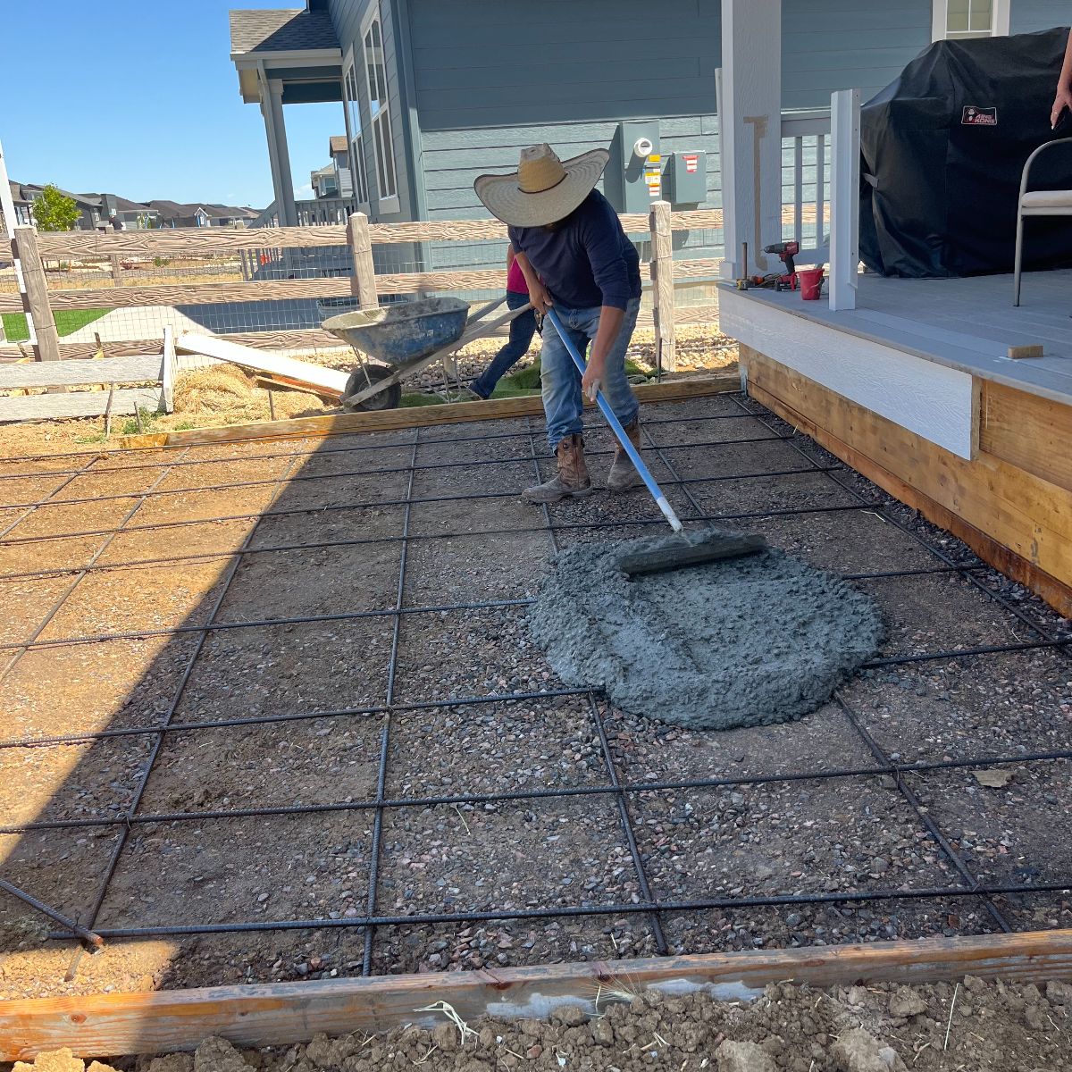 Concrete patio before