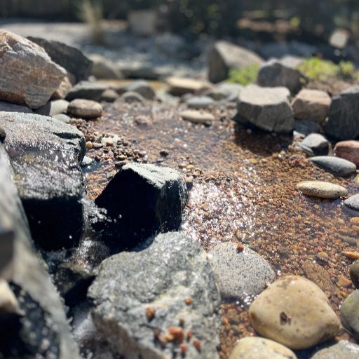 Natural stone water feature in a Front Range Colorado landscape