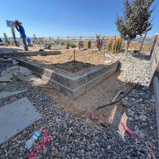 Engineered retaining wall under construction in Littleton CO