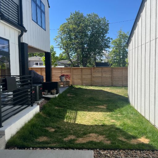 Denver, Colorado backyard before the steel pergola and concrete patio installation