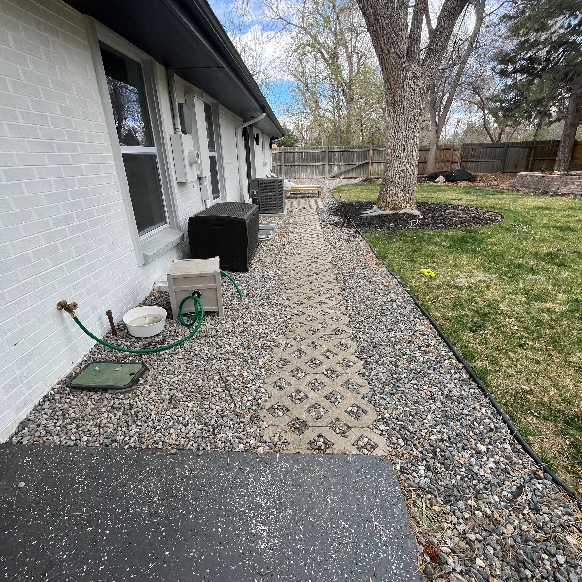 Paver patio before — Centennial