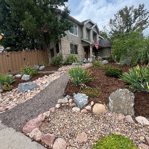 Custom walkway and plantings in Littleton