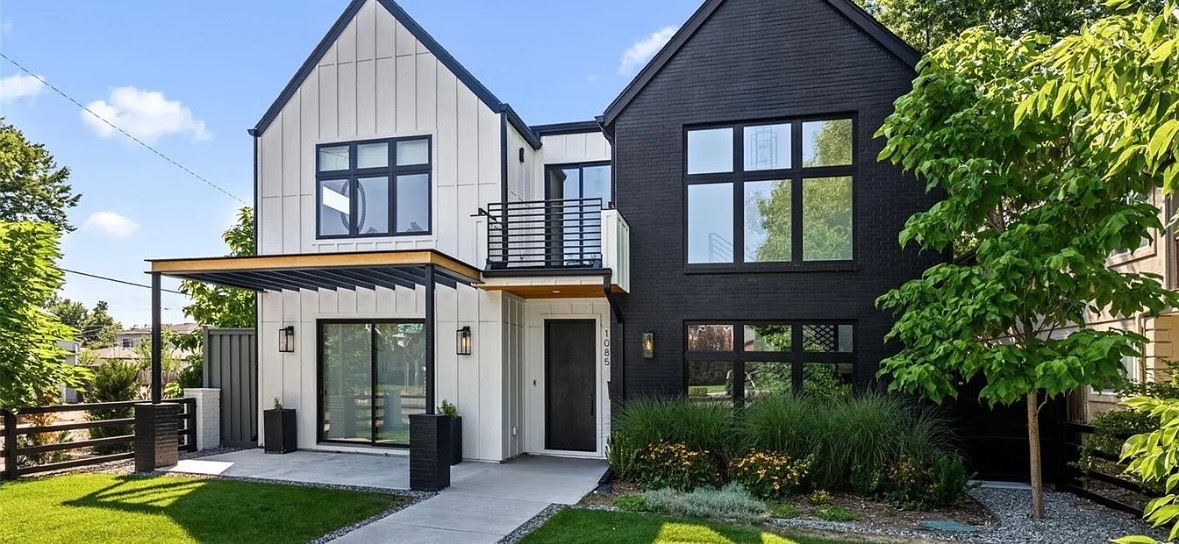Steel fence gate and masonry columns in Denver CO