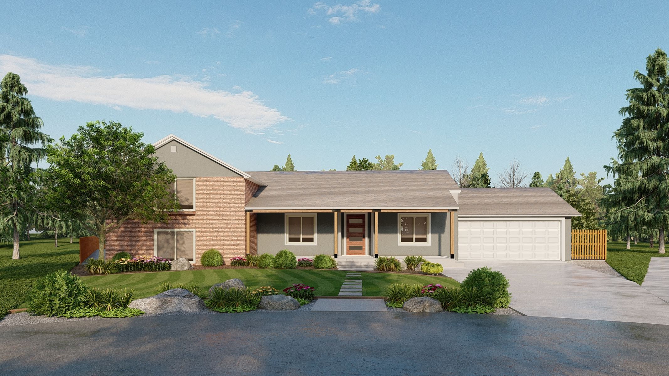Photorealistic landscape design rendering — Denver case study