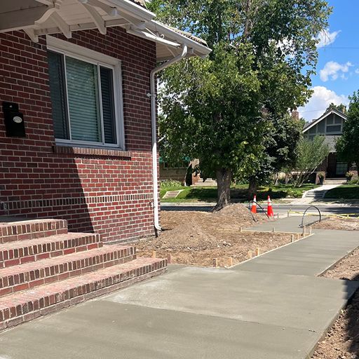 Concrete work and irrigation groundwork designed into the landscape plan — Lone Tree